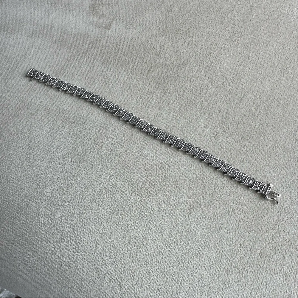 10K White Gold Diamond Bracelet | 2 CTW | 7” | 11.7g | Zales - Picture 13 of 13